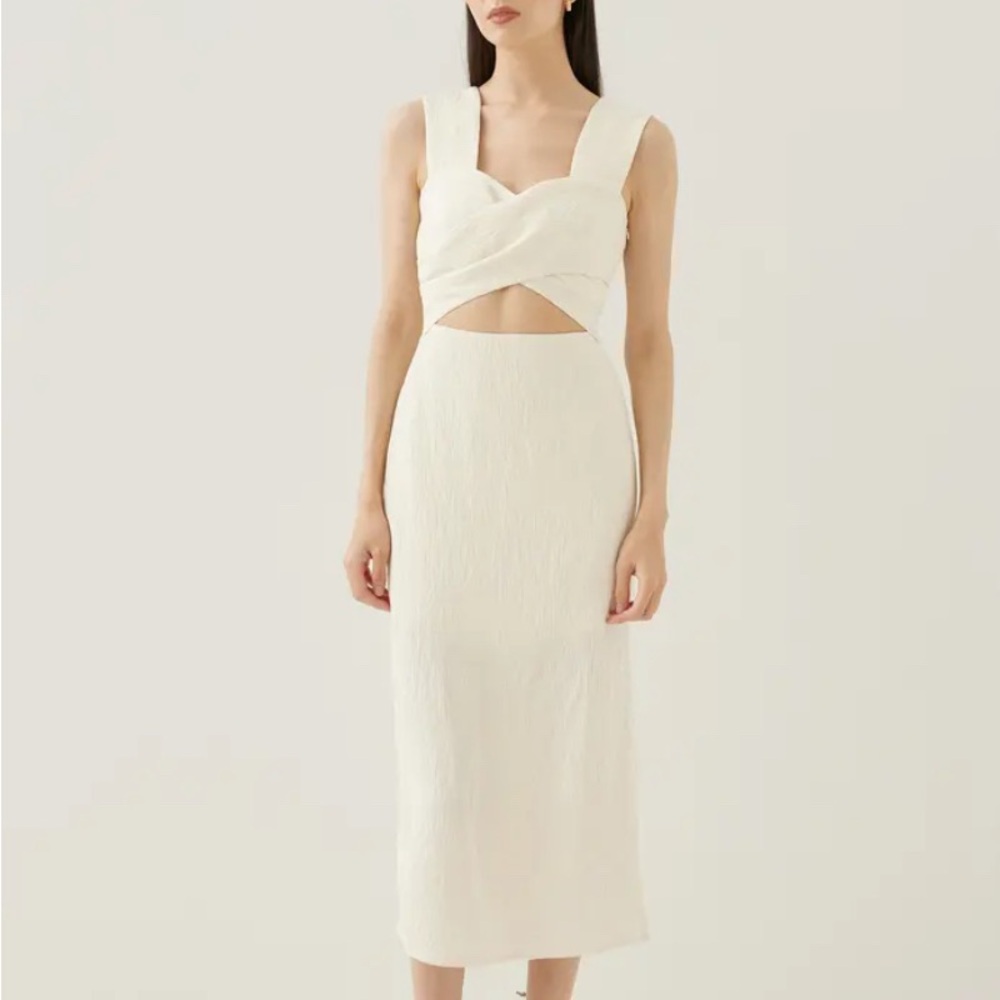 Love, Bonito White Cutout Midi Dress Size US 6